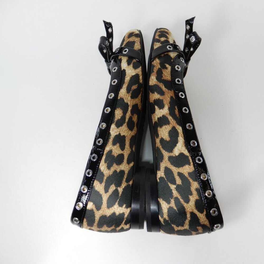 GANNI Grommet Bow Ballet Flats Leopard Print - Picture 13 of 15